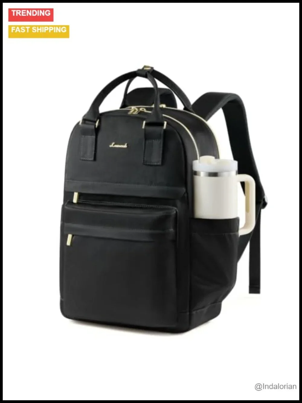 LOVEvOOK Laptop Backpack with Giant Tumbler Holder, 15.6 inch Computer Bag